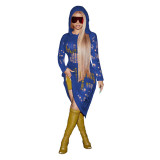 Women's casual sexy hollow-out breathable hooded dress slim knit dress