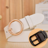 Women Men Belt 3.8 cm Cowhide Leather Buckle Belt Unisex