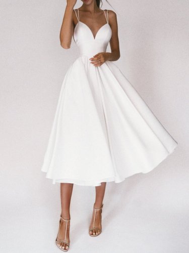 Sleeveless Suspender Sexy Large Swing Long Dress