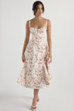 Elegant Floral Print Large Swing Dress