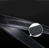 Women Men Belt 3.3cm Cowhide Leather Buckle Belt Unisex