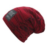 Men Women Beanie Hat Winter Wool Knitted Baggy Pull On Soft Caps