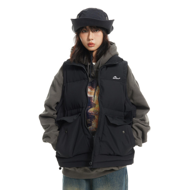 Women Men Down Vest Sleeveless Waistcoat Jacket Coat Winter Casual Parkas