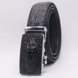 Women Men Belt 3.3 cm Adjustable Cowhide Leather Buckle Belt Unisex