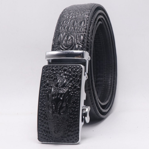Women Men Belt 3.3 cm Adjustable Cowhide Leather Buckle Belt Unisex