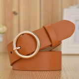 Women Men Belt 3.8 cm Cowhide Leather Buckle Belt Unisex