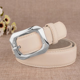 Women Men Belt 3.7 cm Cowhide Leather Buckle Belt Unisex Waistband Waist Strap