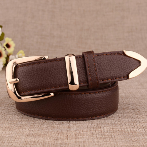 Women Men Belt 3.8cm Cowhide Leather Buckle Belt Unisex