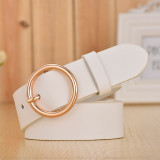 Women Men Belt 3.8 cm Cowhide Leather Buckle Belt Unisex