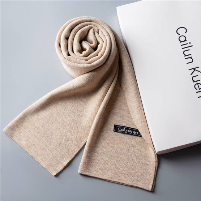 Women Men Logo Scarf Wool Cashmere Scarves Shawl Blanket Wrap Knit