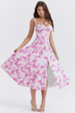 Elegant Floral Print Large Swing Dress