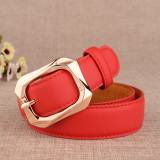 Women Men Belt 3.7 cm Cowhide Leather Buckle Belt Unisex Waistband Waist Strap