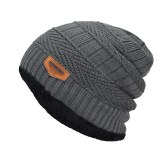 Men Women Beanie Hat Winter Wool Knitted Baggy Pull On Soft Caps