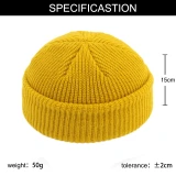 Men Women Beanie Hat Winter Wool Knitted Baggy Pull On Soft Caps