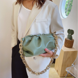 SWDF Day Clutch Thick Gold Chains dumpling Clip Purse Bag