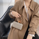 Ladies Satin Clutches Evening Bags Rhinestone