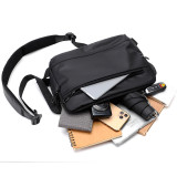 Men Messenger Shoulder Bag Leather Black Cloth Crossbody Sling Handbags Business Houlder Bag