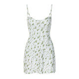 Milk Silk short Small floral strap dress