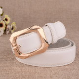 Women Men Belt 3.7 cm Cowhide Leather Buckle Belt Unisex Waistband Waist Strap