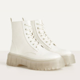 Women Boots Platform Chelsea Chunky Tread Sole Combat Martin Ankle Boots 35-40