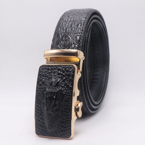 Women Men Belt 3.3 cm Adjustable Cowhide Leather Buckle Belt Unisex