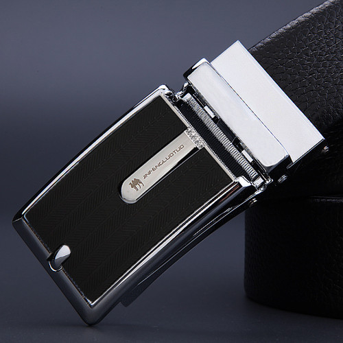 Women Men Belt 3.8cm Cowhide Leather Buckle Belt Unisex