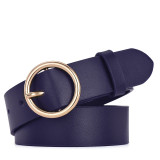 Women Men Belt 3.8 cm Cowhide Leather Buckle Belt Unisex