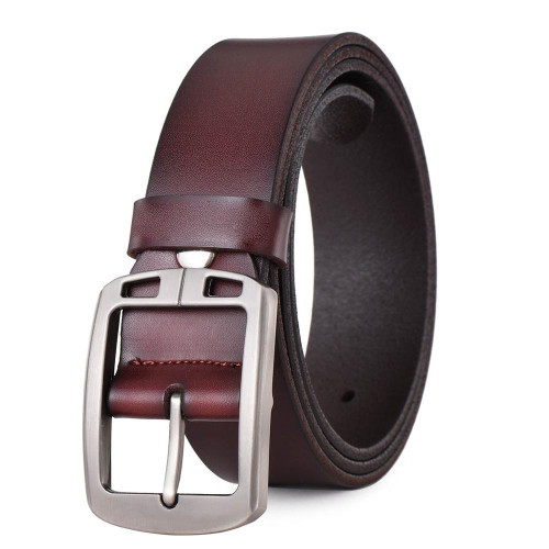 Women Men Belt 3.8cm Cowhide Leather Buckle Belt Unisex