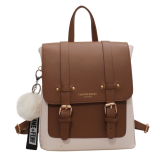 2021 European And American Fashion New Leather Solid Color Backpack