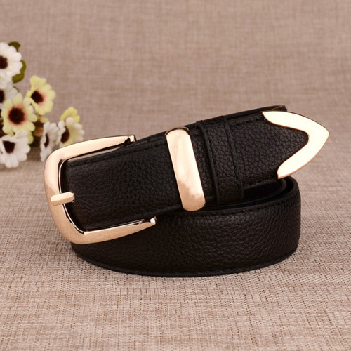 Women Men Belt 3.8cm Cowhide Leather Buckle Belt Unisex