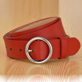 Women Men Belt 3.8 cm Cowhide Leather Buckle Belt Unisex