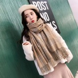 Women Men Logo Scarf Wool Cashmere Scarves Shawl Blanket Wrap Knit