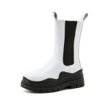 Women Boots Platform Chelsea Chunky Tread Sole Combat Martin Mid-calf Boots 35-40