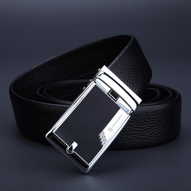 Women Men Belt 3.8cm Cowhide Leather Buckle Belt Unisex