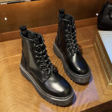 Women Boots Platform Chelsea Chunky Tread Sole Combat Martin Ankle Boots 35-40