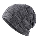 Men Women Beanie Hat Winter Wool Knitted Baggy Pull On Soft Caps