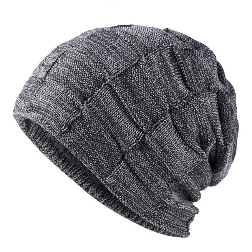 Men Women Beanie Hat Winter Wool Knitted Baggy Pull On Soft Caps