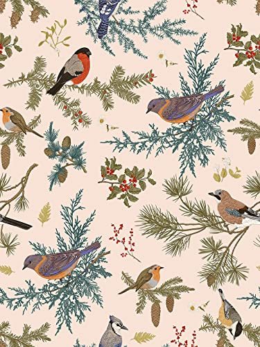 Farmhouse Style Peel and Stick Vintage Birds Wallpaper 17.7X117 Inches