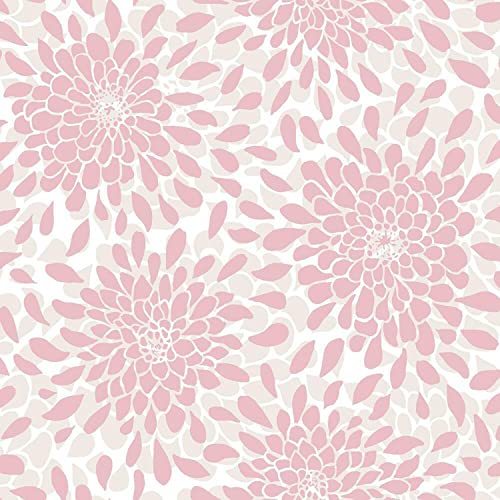 RoomMates RMK11479WP Pink Glitter Toss The Bouquet Peel and Stick Wallpaper