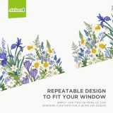 Botanical Spring Window Clings for Glass Windows - Spring Window Stickers - Window Clings Flowers for Springtime Window Clings - Butterfly Window Clings - Daffodil Window Clings