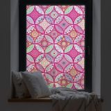 Static Cling Decorative Window Film with Installation Tools Non Adhesive Privacy Film, Stained Glass Window Film for Bathroom Shower Door Heat Cotrol Anti UV, 17.7 x 78.7 Inch