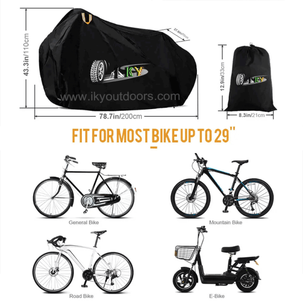 IKY Waterproof 420D High Quality Bike Cover Multipurpose Rain Snow Dust All Weather Protective Covers