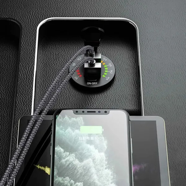 IKY 18W PD QC3.0 USB Type-C Outlet Car Charger Fast Charging With LED Voltmeter Power Switch for Car, Marine, Boat, Motorcycle, Truck and More