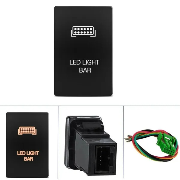 IKY 33X22MM OEM Style Led Light Push Button Switch For Toyota Landcruiser, Prado, Hilux, RAV4, Camry, Corolla