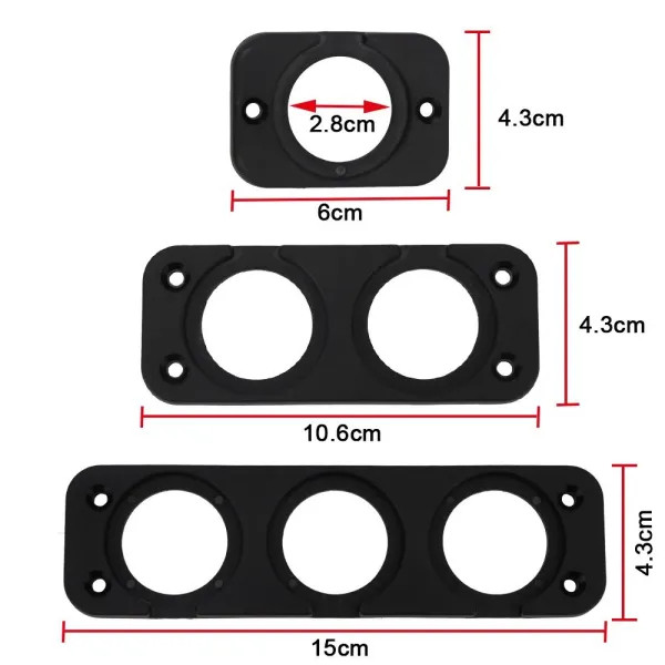 IKY Cigarette Lighter Bracket Charger Switch Voltmeter Mounting Plate 1/2/3/4 Hole Car USB Panel For Ship Motorcycle Truck Golf Cart
