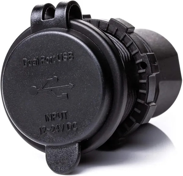 IKY Quick Charge QC3.0+PD Type C QC4.0 Car Charger Waterproof Dual USB Fast Charger Socket Power Outlet with LED Marine Boat Motorcycle