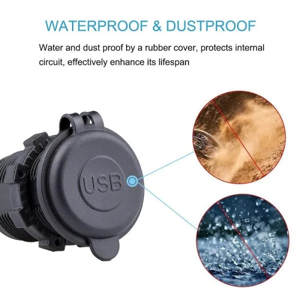 IKY Quick Charge 3.0 & 2.4A Dual USB Charger Socket Power Outlet For Car Marine Boat Rv Truck ATV UTV Camper