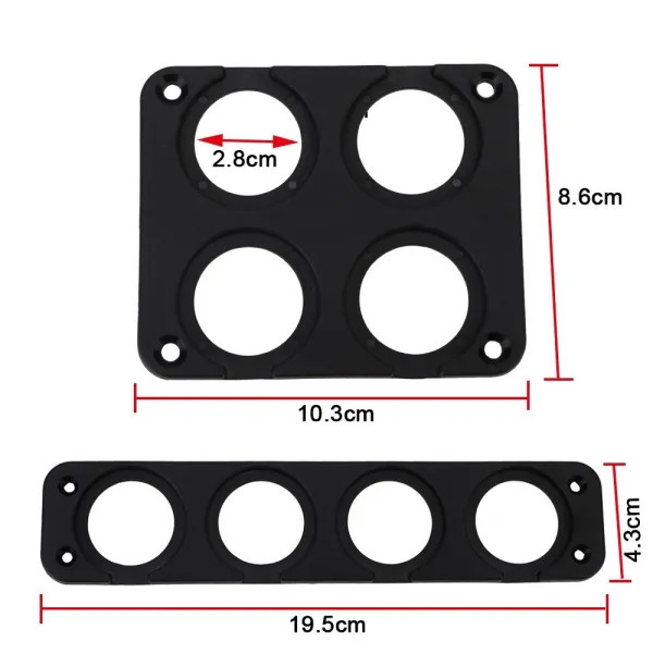 IKY Cigarette Lighter Bracket Charger Switch Voltmeter Mounting Plate 1/2/3/4 Hole Car USB Panel For Ship Motorcycle Truck Golf Cart