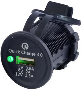 IKY Single USB Car Charger Quick Charge3.0 1 Socket QC3.0 Smart Car-charger For Car Marine SUV UTV ATV Car c\Charging Accessories