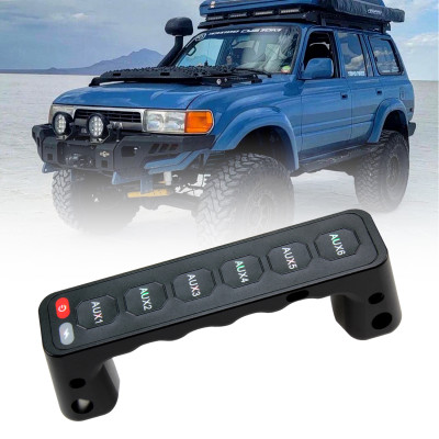 Orginal Car Grab A Pillar Handle 1:1 CNC Making 12V Car 6 Gang Wireless Handle Switch Panel for Toyota LC80